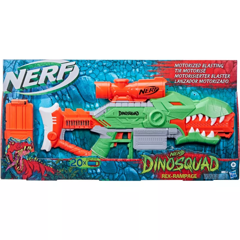 HASBRO Nerf DinoSquad Rex-Rampage gemotoriseerde dart-blaster - groen/oranje