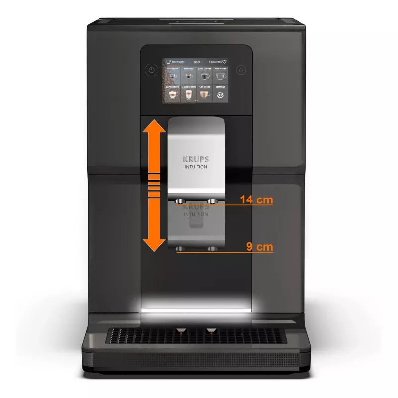 KRUPS Intuition Preference EA872B10 volautomatische koffiemachine met cappuccino-bereider, 15 bar, zwart