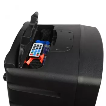 V-TONE BQ12 GO MP3 actieve luidspreker 8 inch met accu, draadloze microfoon en afstandsbediening, zwart