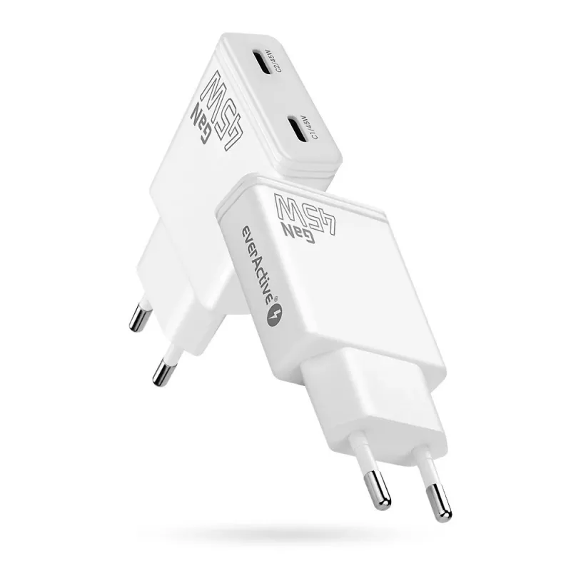 EVERACTIVE GaN 45W USB-C oplader QC3.0 SC-465Q wit