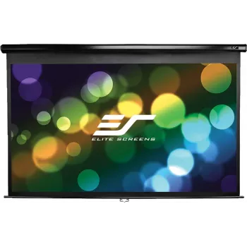 Elite Screens Manual Series M106UWH 106 inch 16:9 handmatig oprolbaar projectiescherm met MaxWhite 1.1 Gain, witte behuizing
