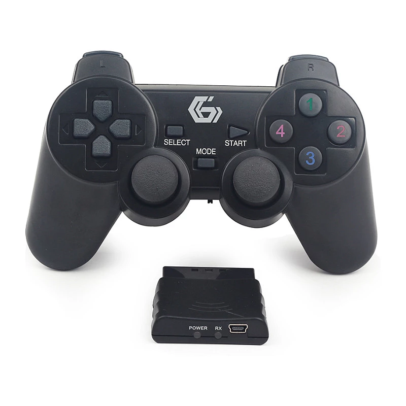GEMBIRD JPD-WDV-01 Draadloze Gamepad voor PS2/PS3/PC - 12 knoppen - 2,4 GHz - Zwart