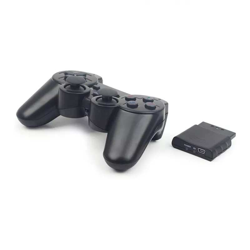 GEMBIRD JPD-WDV-01 Draadloze Gamepad voor PS2/PS3/PC - 12 knoppen - 2,4 GHz - Zwart
