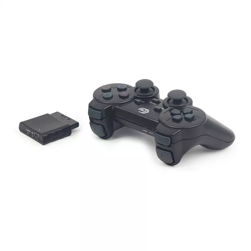 GEMBIRD JPD-WDV-01 Draadloze Gamepad voor PS2/PS3/PC - 12 knoppen - 2,4 GHz - Zwart