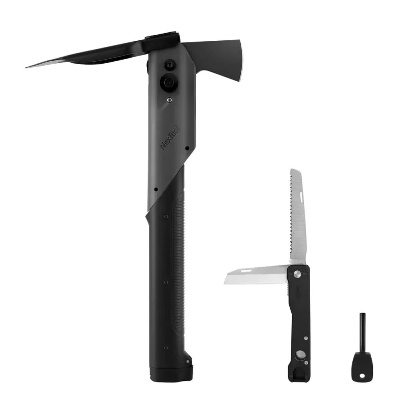 NexTool Thunder NE20057 multifunctionele klapschop - 16-in-1 overlevingsschop met zaag, vuurstarter en meer