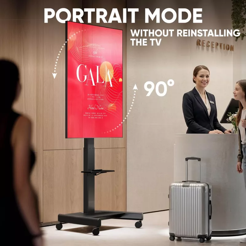 ONKRON TS1552E-B tv-mobiele standaard voor 43-75 inch schermen, zwart