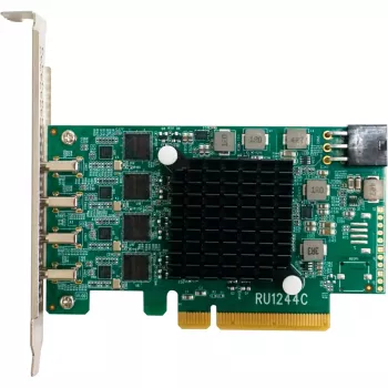 HighPoint RocketU 1244C USB 3.2 Gen 2x2 PCIe 3.0 x4 host-adapterkaart met 4 USB-C-aansluitingen