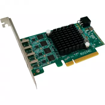 HighPoint RocketU 1244C USB 3.2 Gen 2x2 PCIe 3.0 x4 host-adapterkaart met 4 USB-C-aansluitingen