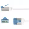 GOOBAY ultraflexibele Cat.6a patchkabel slim, U/FTP, wit, 15m, extra korte stekkers