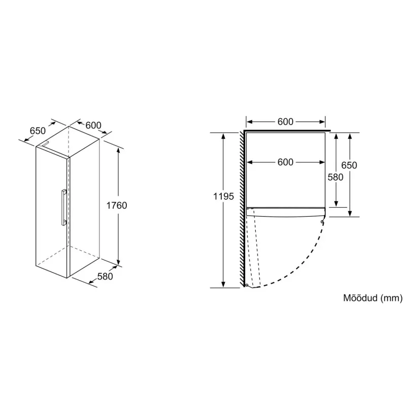 Bosch KSV33VLEP staande koelkast met VitaFresh, 324 l, zilver