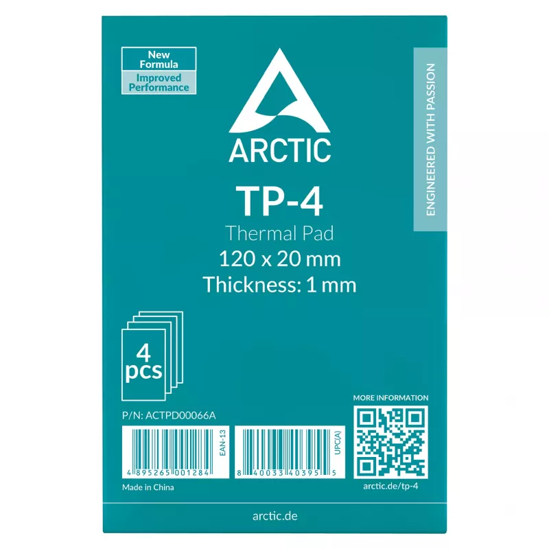 ARCTIC Warmtegeleidend pad ATP-4 120x20mm 1mm 4-pack Grijs