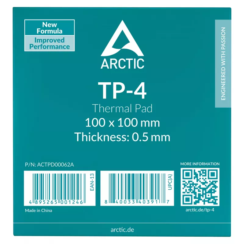 ARCTIC Warmtegeleidend pad 4 (ATP-4) 100x100mm 0,5mm grijs