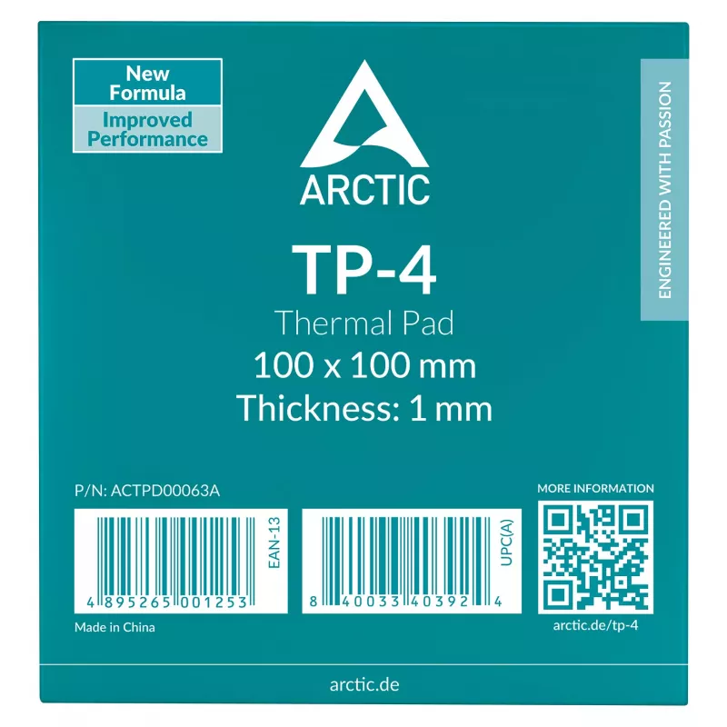ARCTIC Warmtegeleidend pad TP-4 100x100mm 1mm Grijs