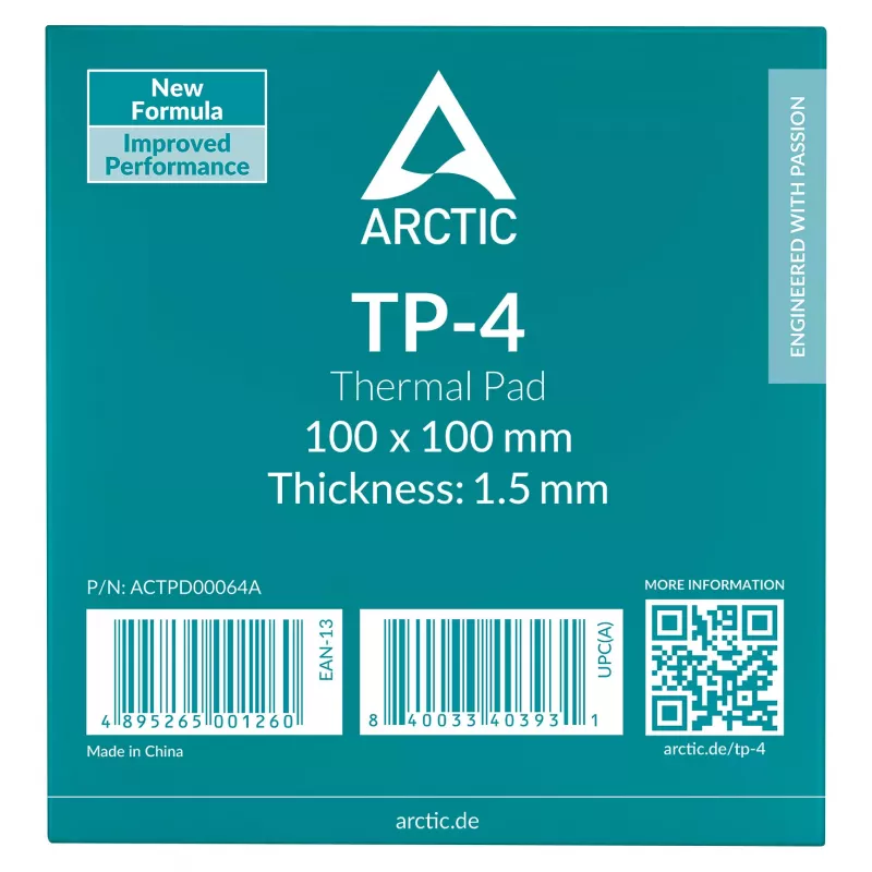 ARCTIC Warmtegeleidend pad ATP-4 100x100mm 1,5mm grijs