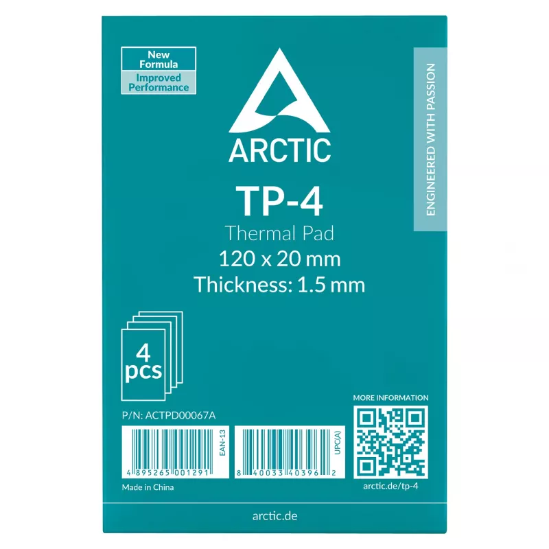 ARCTIC Warmtegeleidend pad TP-4 120x120mm 1,5mm 4-pack