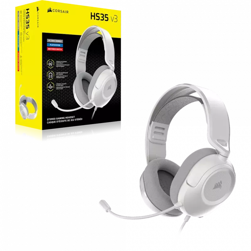 Corsair HS35 v3 bedrade gaming-headset wit