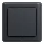 Shelly BLU Wall Switch 4 ZB DK - 4-gang Zigbee/Bluetooth wandschakelaar, grijs