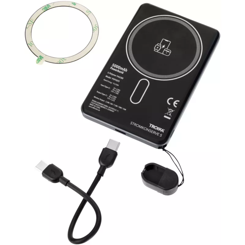 TROIKA Powerbank STROMKONSERVE 5 (POP50/TI) - 5000 mAh, titanium