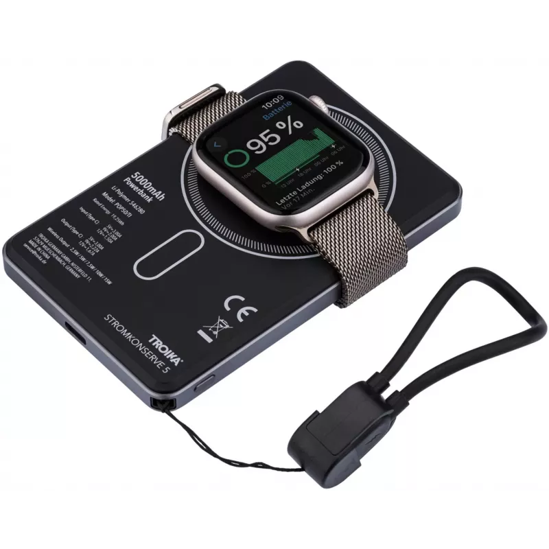 TROIKA Powerbank STROMKONSERVE 5 (POP50/TI) - 5000 mAh, titanium