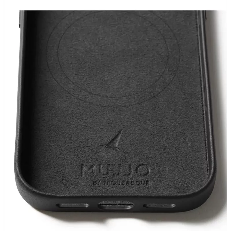 Mujjo Leather Case for iPhone 17 Pro met MagSafe (zwart)