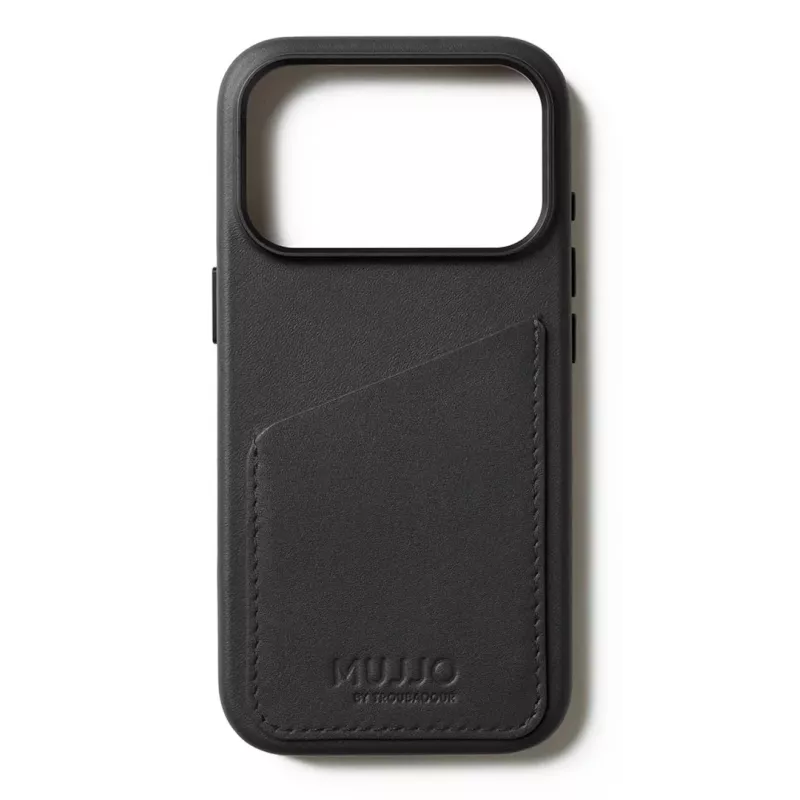 Mujjo Wallet Leather Case voor iPhone 17 Pro met MagSafe (Zwart)