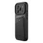 Mujjo Wallet Leather Case voor iPhone 17 Pro met MagSafe (Zwart)