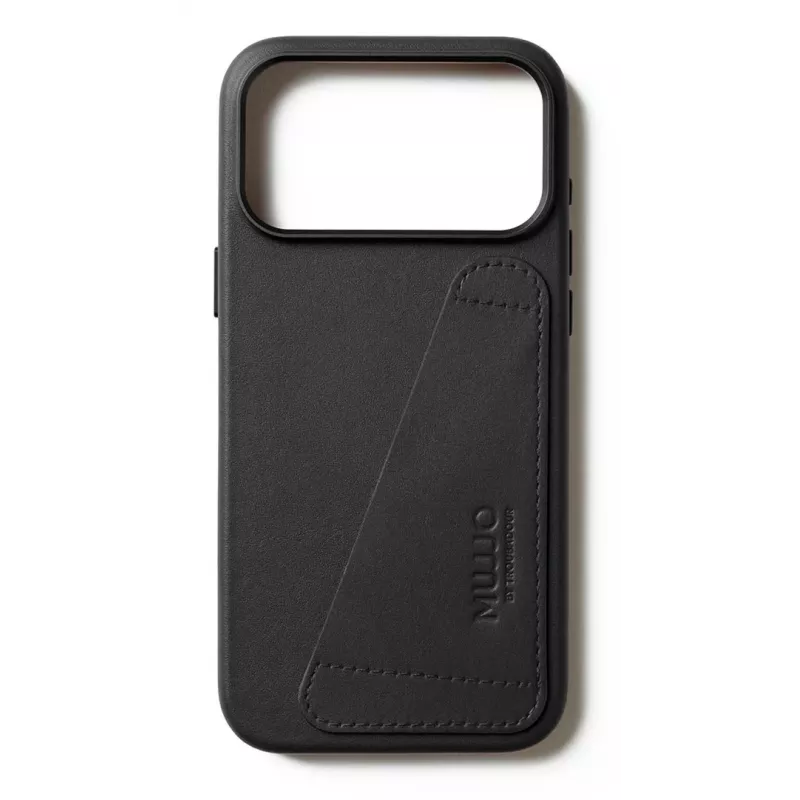 Mujjo Wallet Leather Case voor iPhone 17 Pro Max met MagSafe (Zwart)