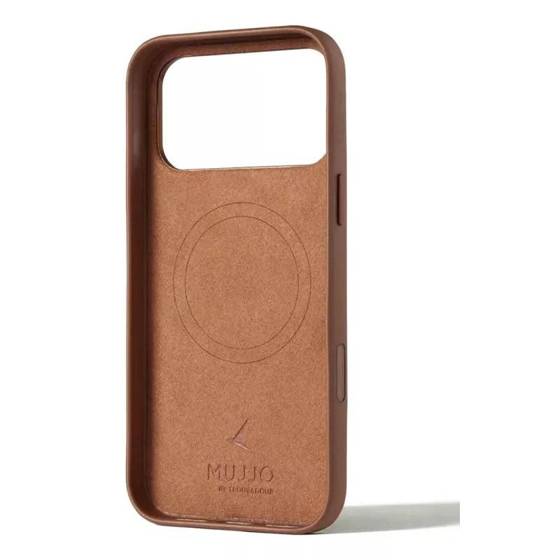 Mujjo Wallet Leather Case voor iPhone 17 Pro Max, MagSafe-compatibel, Tan