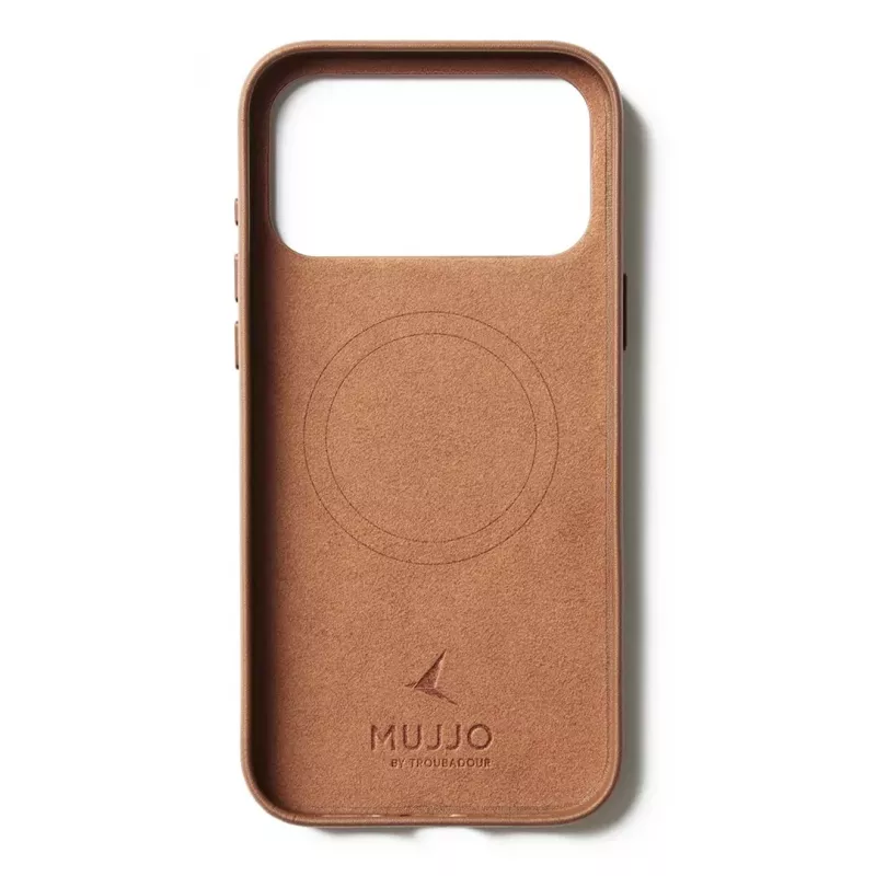Mujjo Wallet Leather Case voor iPhone 17 Pro Max, MagSafe-compatibel, Tan