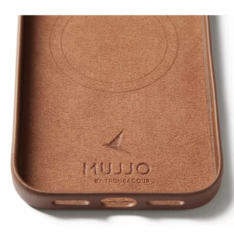 Mujjo Wallet Leather Case voor iPhone 17 Pro Max, MagSafe-compatibel, Tan