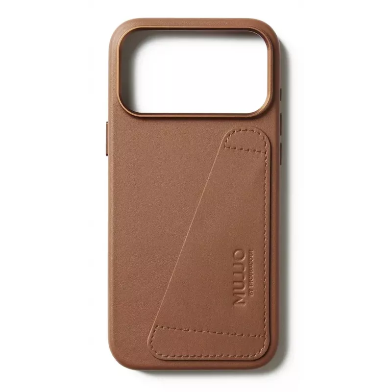 Mujjo Wallet Leather Case voor iPhone 17 Pro Max, MagSafe-compatibel, Tan
