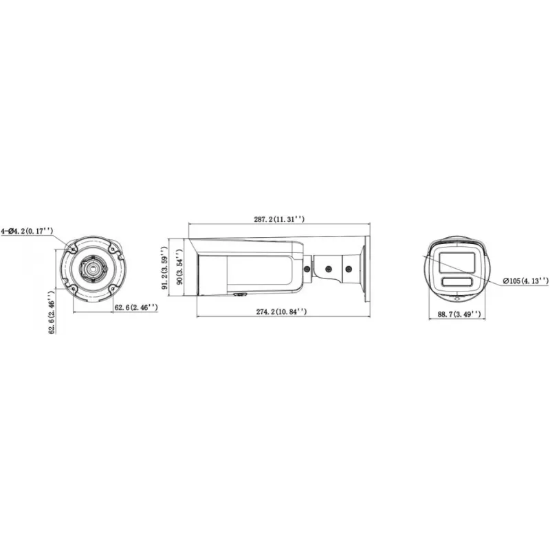 Hikvision DS-2CD2T46G3-2IZY(2.8/4mm)(BLACK) 4MP AcuSense bullet IP-camera