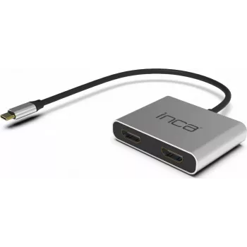 INCA ITPC-4 USB-C naar 2x HDMI-adapter 4K30Hz USB-A USB-C PD 100W