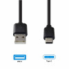 Emporia DATA-TC-GNG-B USB-A naar USB-C kabel 1 m zwart