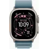 Apple Watch Ultra 3 GPS + Cellular 49mm Natural Titanium Case met Blue/Bright Blue Trail Loop - M/L