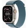 Apple Watch Ultra 3 GPS + Cellular 49mm Natural Titanium Case met Blue/Bright Blue Trail Loop - M/L