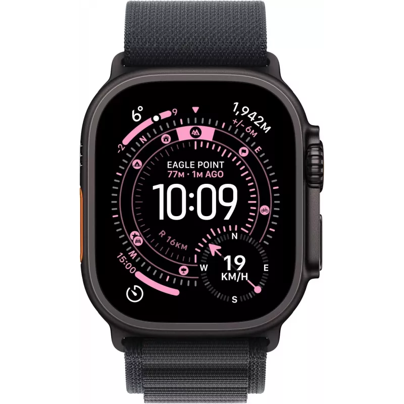 Apple Watch Ultra 3 GPS + Cellular 49mm Black Titanium Case met Black Alpine Loop - Medium MF0V4QR/A