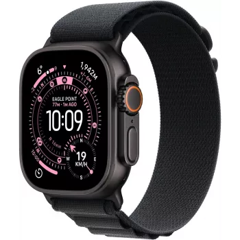 Apple Watch Ultra 3 GPS + Cellular 49mm Black Titanium Case met Black Alpine Loop - Medium MF0V4QR/A