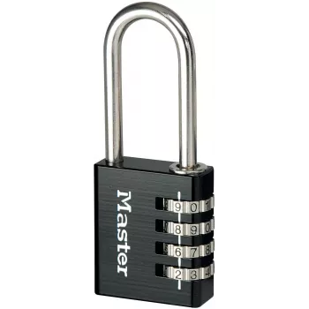 Master Lock 7640EURDBLK combinatieslot 40mm beugelwijdte, geharde stalen beugel, 4-cijferig instelbaar, zilver/grijs