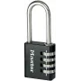 Master Lock 7640EURDBLK combinatieslot 40mm beugelwijdte, geharde stalen beugel, 4-cijferig instelbaar, zilver/grijs