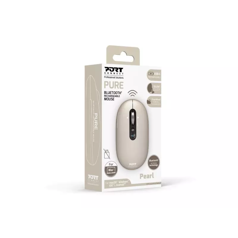 PORT Designs Pure MAC oplaadbare Bluetooth optische muis - Pearl