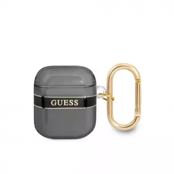 Guess GUA2HHTSK AirPods 1/2 cover zwart Strap Collection