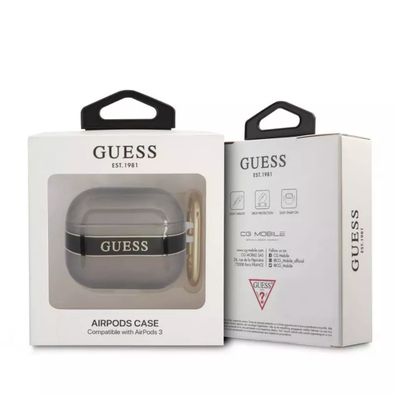 Guess GUA3HHTSK AirPods 3 cover zwart Strap Collection