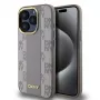 DKNY DKHMP15LPCPVSLE iPhone 15 Pro 6.1 beige hardcase leer ruit mono patroon MagSafe