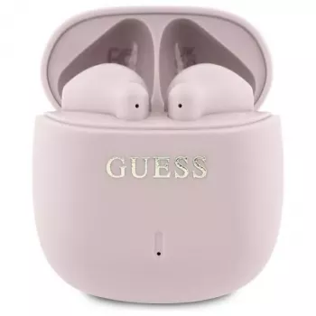 Guess Printed Classic Logo - Bluetooth TWS-oordopjes + oplaadcase (roze)