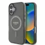 Guess GUHMP16SHFGEREK iPhone 16 6.1 Hardcase IML Glitter Circle MagSafe zwart