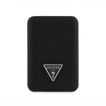 Guess Grained Triangle draadloze powerbank 5000mAh 15W USB-C MagSafe zwart