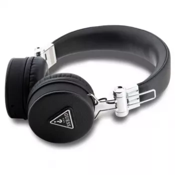 Guess Grained Classic Round Shape draadloze Bluetooth over-ear hoofdtelefoon met ENC (zwart)