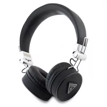 Guess Grained Classic Round Shape draadloze Bluetooth over-ear hoofdtelefoon met ENC (zwart)