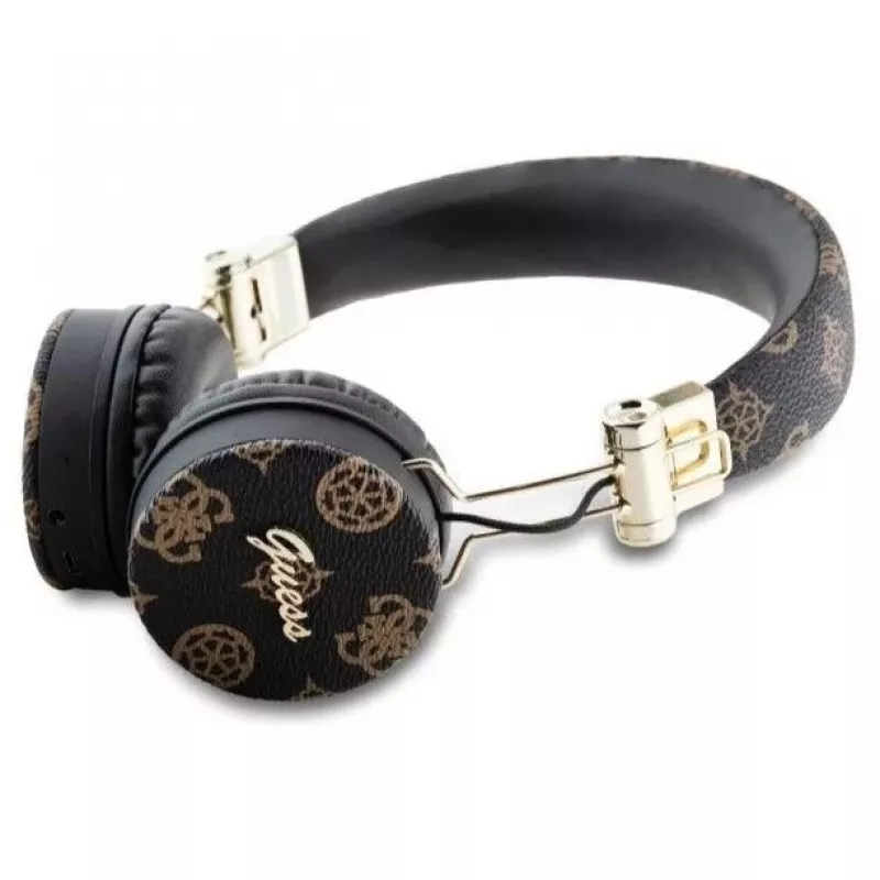 Guess Peony Script ronde vorm draadloze over-ear hoofdtelefoon met Bluetooth 5.3 en ENC (zwart)